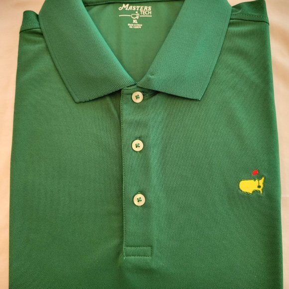 Masters Augusta National Performance Tech Green Golf Shirt PGA Polo - Picture 3 of 6